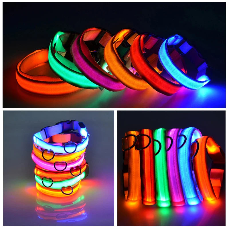 Glow in the Dark Dog Collar – LED Flashing, Adjustable & Waterproof